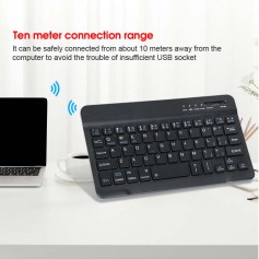 Ultra Slim BT TKL Wireless Keyboard Pad Smartphone PC MacBook Android IOS Windows Device Rechargeable Wireless Keyboard