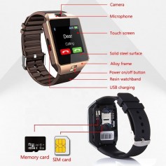 original real generic DZ09 Smart Watch w34 t500 w26 v8 dz 09 Smart Watch sim card dz09 smartwatch with camera